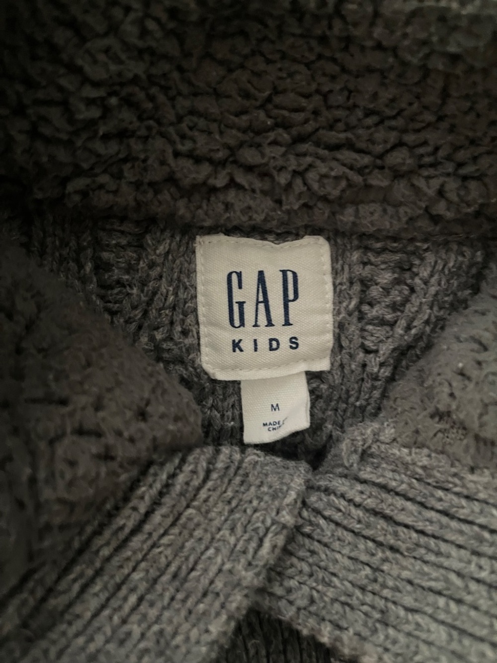 GAP Light Gray Cable Knit Sweater with Button Neck - Picture 4 of 4